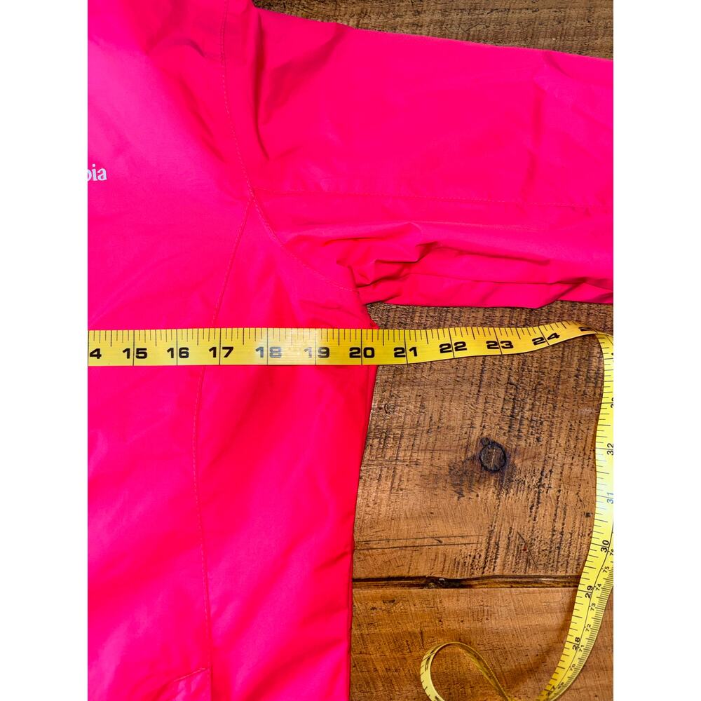 Columbia Omni Tech Girls Hot Pink Full Zip Hooded Windbreaker Jacket Size 18/20 - Picture 10 of 10